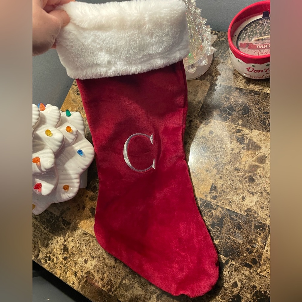 “C” bath & body works christmas stocking